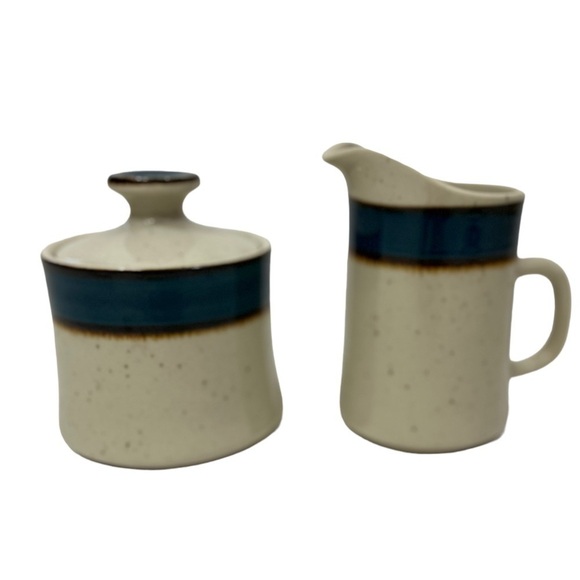 Sango Rainbow Stoneware 652 Mariana China Creamer Sugar Bowl Japan 1970s Style - Picture 2 of 4